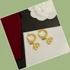 Orecchini a bottone placcati oro 18k Orecchino a 3 colori Orecchini a cerchio con alfabeto Amante perno regalo per feste Gioielli perno in argento Orecchini squisiti per donna Orecchini a cerchio a cerchio set regalo 1