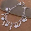 Charm Bracelets Silver Plated Cuffs High Heels Bag Pendant Fashion Bracelet Women's Exquisite Party Jewelry Birthday Gift