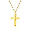 Chains Stainless Steel Sliver Color Gold Plated Cross Delicate Fashion Pendant Necklace Jewelry Gift For Him Man With Chain