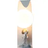 Wandlampen wit rollend plastic bal bedlamp lamp Minimalistische slaapkamer woonkamer trap moderne nachtlicht