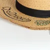 Cappelli a tesa larga Ricamati all'ingrosso Grandi donne e Lady Summer Beach Paglia floscia di carta con fiocco