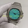 5 -stijl met doos automatische horloges echte foto heren wit zwart blauw groen 40 mm roestvrijstalen armband Asia Cal.324 Mechanische transparante rug sportjurk horloge