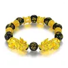 Bracelets porte-bonheur mode chinoise Bracelet pour hommes couleur or Pi Xiu perles bénédiction richesse saine respiration bonne chance bijoux cadeaux