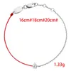 Chain Moonmory 925 Sterling Silver CZ Big Crystal Red Rope Armband Half Red String Half Silver Chain Armband för kvinnors smycken 230425