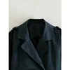 여자 트렌치 코트 새로운 상단 작은 어깨 배지 스타일 플립 칼라 슬림 한 짧은 재킷