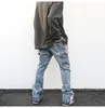 Jeans voor heren Distressed Splash Ink Flare Jeans Stedelijke streetwear Patch Heren Graffiti Wide Jean Hiphop gewassen blauw Slim Fit denim broek Heren 231124