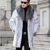 Mäns päls faux högkvalitativ vinter varm kappa män krage tjock jacka plus storlek märke blixtlås designer kläder smala 231124