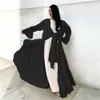 Etnische kleding Ramadan Eid Tunic Puff Sleeve Cardigan Muslim Abayas Kimono Musulmane Dubai Fashion Muslim Jurk Arab Worship Service WY701 230425