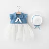 Abiti da ragazza Cowboy Garze Girls Dress Baby Young Lovely Sweet Bowknot Sleeve