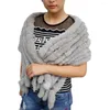 Scarves Real Fur Scarf Women Winter Warm Natural Genuine Rex Muffler Fashion Hand-make Long Style Neckerchief