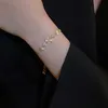 Charm Bracelets Luxury AAA Zircon Opal Clover Adjustable Bracelet For Women New Fashion Sparkling Gold Color Bracelet Wedding Jewelry Party Gift Z0426