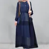 Ethnic Clothing Muslim Maxi Dresses For Women Arabian Simple Loose Printing Abaya Elegant Dubai Turkey Islamic Temperament Dress