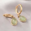 Dangle Earrings Gem Boho Stainless Steel Stud Natural Stone Powder Green Wholesale Jewellery