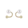 Stud Earrings Origin Summer Minimalist Big Round Imitation Pearl For Women Twisted Metal Beads Geometric Jewelry