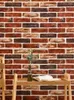 Wall Stickers Wallpaper Self-adhesive 3D Three-dimensional Soft Package Shop Decoration Skirt Board Red Brick