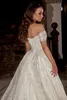 Elegante baljurk trouwjurken mouwloze v nek uit schouder pailletten applique 3d kanten ruches bruidsjurken formele jurk plus size op maat gemaakte vestido de novia