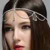 Pannband Nya strass hårtillbehör Tassel hårkedja catwalk smycken mängden fall mellan bruden hårtillbehör bröllop