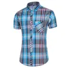 Koszulki męskie mody kratą koszulę Plaid Men Summer Casual Short Rleeve koszule męskie męskie na plaży hawajskie topy bluzka męska 5xl 6xl 7xl 230425