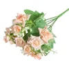 Flores decorativas casamento decorat2pcs decoração de casa espuma simulação buquê artificial 15 diamante rosas acessórios de mesa criativo