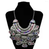 Ketting oorbellen set mode Egypte munt kleurrijke rinestone crystal statement voor vrouwen Turkse zigeuner partij jood