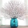 Decorative Flowers DIY Tree Branch Plastic Artificial Peacock Coral Home Decoration Fake Plant Wedding Flower Wall Material