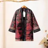 Women's Trench Coats Luxury Winter Women Clothes Embroidered Rayon Loose Middle Long Padded Jackets Retro V-neck Ethnic Style Outerwear Coat