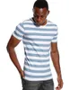 T-shirts pour hommes T-shirt à rayures pour hommes Même chemise à rayures Homme Top T-shirts Noir et blanc Bleu à manches courtes O Neck T-shirts en coton unisexe 230426