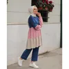 Ethnic Clothing 2 Pieces Ramadan Dubai Muslim Patchwork Long Sleeve Tops Pants Suits Kaftan Oman Turkish Islamic Loose Set Middle East