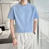 Men's T-Shirts Candy Color Men's Summer Round Neck T-shirt Fashion Cotton Short Sleeve Casual Simple Solid Tees Tops Streetwear 12color Hommes 230426