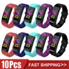 10pcs 115 artı akıllı grup erkek kadın spor bileklik fitness kalp atış hızı aktivite izleyici pedometresi smarlwatch bilek bant