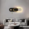 Wandleuchten Nordic mit Schalter LED-Lampe Einfaches Wohnzimmer Ganglicht Modernes Zuhause Schwarz Weiß Kreatives Schlafzimmer Nachttisch