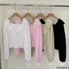Women's Blouses Baby Design Shirts Chic Korea Japan Preppy Style Girls Women Solid White Ruffles Cute Sweet Hollow Lace Short Crop Tops
