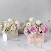 Papel de regalo, 1 Uds., bolsa de mano con flores, portátil, plegable, de larga duración, Universal, embalaje de regalo, caja de rosas, embalaje de fiesta para dulces