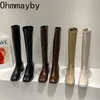 Boots Slim Woman High Boots Fashion Women Knee-High Boots High Heel Women's Shoes Winter Soft Leather Long Boots 231124