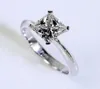 Princess Cut 1ct Lab Diamond Ring Original 925 여성을위한 스털링 실버 약혼 웨딩 밴드 반지 신부 미용 보석 선물 6481608