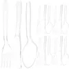 Gafflar 50 Set Disponable Knife Fork Spoon Cutlery Wedding Plastic Silverware Dessert Tablewable Partable Kit Party Favors
