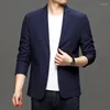 Abiti da uomo Minglu Blazer da uomo tinta unita Primavera Autunno Blazer monopetto da uomo Giacche da uomo casual da uomo di alta qualità slim fit