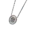 Chains Korean Foreign Trade Fashion Versatile Luxury Necklace Pendant For Women 925 Silver Full Diamond Oval Neckchain