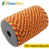 Climbing Ropes YoouPara 250 Colors Paracord 4mm 100 Meters Spools 7 strands rope Parachute cord Outdoor Climbing tactical Survival Paracord 550 231124