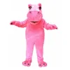 Adult Size pink Hippo Mascot Costumes Halloween Cartoon Character Outfit Suit Xmas Outdoor Party Festival Dress Promotional Advertising Clothings