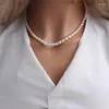 Choker Minar INS Mode Reis Süßwasser Perle Perlen Halsketten Für Frauen Femme 14K Echt Gold Überzogene Kupfer Toggle Verschluss kreis