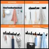 Towel Racks TAICUTE 2 Ways Installation Towel Hanger Space Aluminum Wall Hook Coat Clothes Holder for Bathroom Kitchen Bedroom Hallway Black 231124