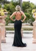 Sexy Plus Size Black Mermaid Prom Dresses Long For Women Satin Halter Deep V Neck Pleats Backless Formal Birthday Pageant Evening Party Gowns