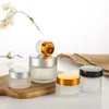 Frosted Glass Jar Cream Fles cosmetische potten Pakcontainer 5G 10G 15G 20G 30G 50G LIP BALM LOTION PACKAGING FKXVI