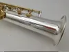 Sopran saksofon S-992 Srebrny Wysoka jakość prosta B Flat Sax Musical Bezpłatna wysyłka z twardymi pudełkami