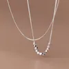 Chains Silver 925 Necklaces For Women On Neck Small Bits Chain Necklace Girls Fashion Jewelry Square