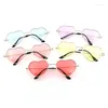 Sunglasses Cute Heart Shape Gradient Sun Glasses Fashion Metal Frame Women's UV Protection Shades Eyewear For Women