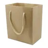 Gift Wrap 5Pcs/Lot Wedding Jewelry Candy Shopping Packing Handle Bag Boutique Brown Doypack Kraft Paper Package Bags With