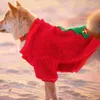 Trajes de gato engraçado roupas para animais de estimação adorável calor cachorro grosso filhote de cachorro natal roupas confortáveis camisola vermelha