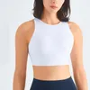 Completo da yoga Reggiseno fitness da donna a collo alto Tessuto in lycra tinta unita Sexy Cross Back Running Gym Crop Top Intimo sportivo femminile